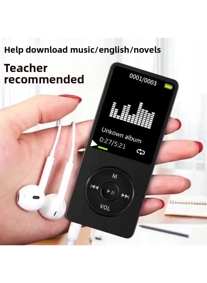 Thin Mp3 Player Music Walkman Non MP4 Students English Listening MP3 Portable No Screen Cute-Body Color:Black-Memory Capacity:External + Full Set Of Accessories + 32g Memory Card  - Image 4
