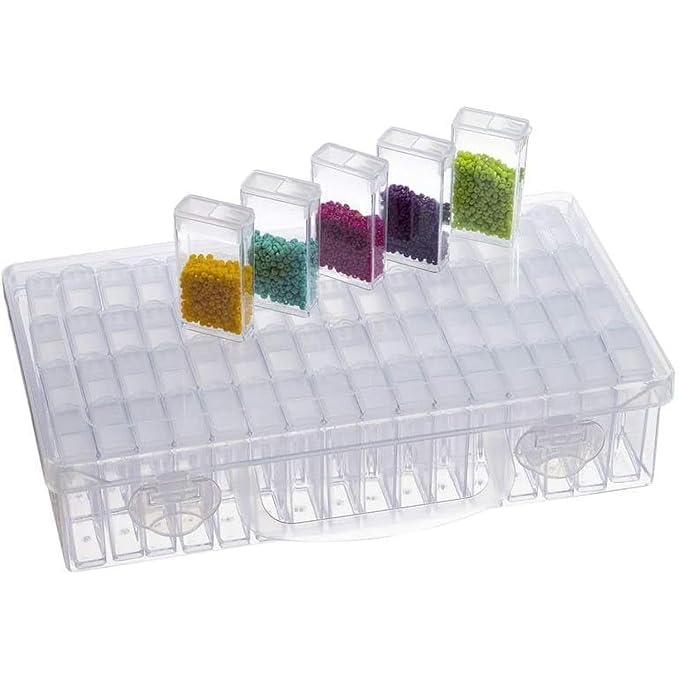 Ameedarshan 64 Grid Plastic Storage BoxContainer Storage Clear Plastic Jewelry Organizer Box for DIY 5D Diamond Painting Tools Kit Art Embroidery - Image 3