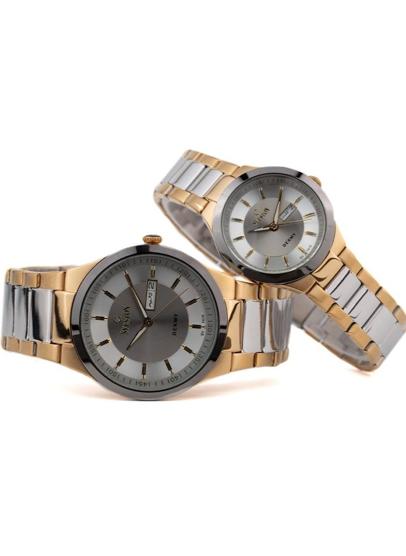 Sveston - Sveston Grey Dial Couple Watch - Image 1