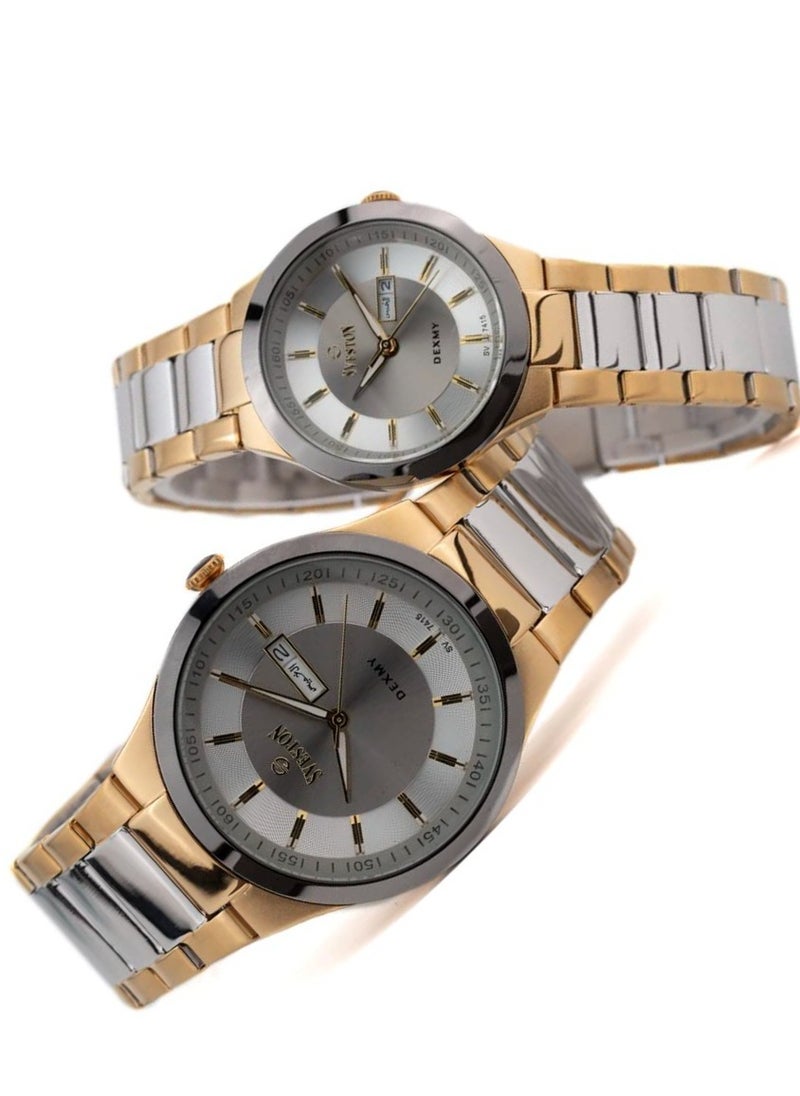 Sveston - Sveston Grey Dial Couple Watch - Image 1
