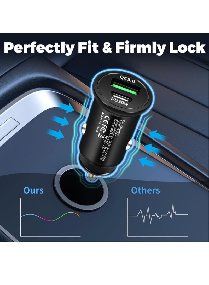 USB-C Car Charger – Ultra-Compact Dual Port Adapter with 38W Power Delivery  18W QC 3.0 Fast Charging – Black - Image 4