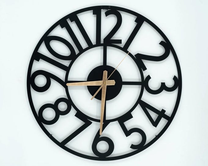 MATERIAL METAL WALL CLOCK BIG SIZE WALL CLOCK MODERN CLOCKS FOR LIVING ROOM STYLISH WALL CLOCKS FOR HOME ANTIQUE BIG SIZE MODERN WALL WATCH FOR HOME DECORBLACK40 CM DA119