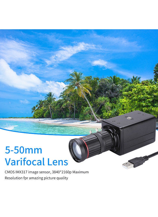 Generic - 4K HD Camera Computer Camera USB Webcam 10X Optical Zoom Manual Focus Auto Exposure Compensation Comaptible with Window XP/7/10 Linux Android Plug & Play with Microphone - Image 1