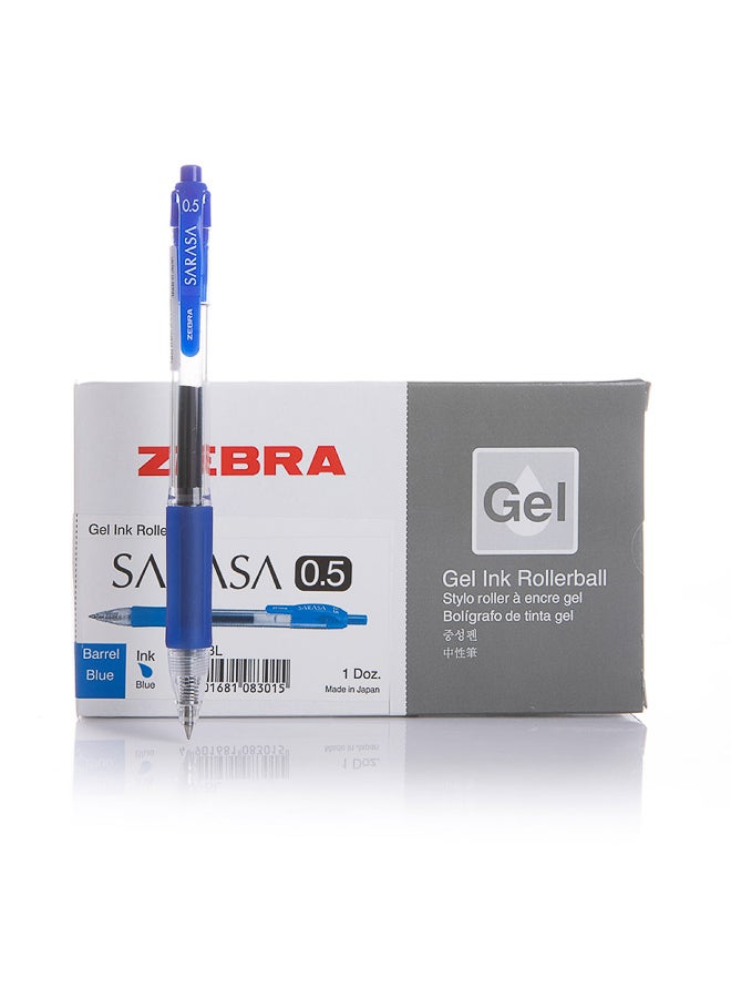 زيبرا ساراسا اقلام كليب جل حبر ازرق، 0.5 مم، عبوة من 12 قلمًا - سريعة الجفاف، خالية من التلطخ للاستخدام المكتبي والمدرسي - Image 2