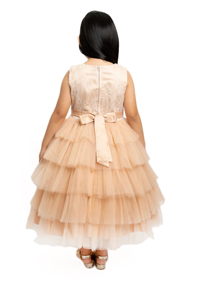 D'Daniela - Ana Maria Light Brown Party Dress - Image 1
