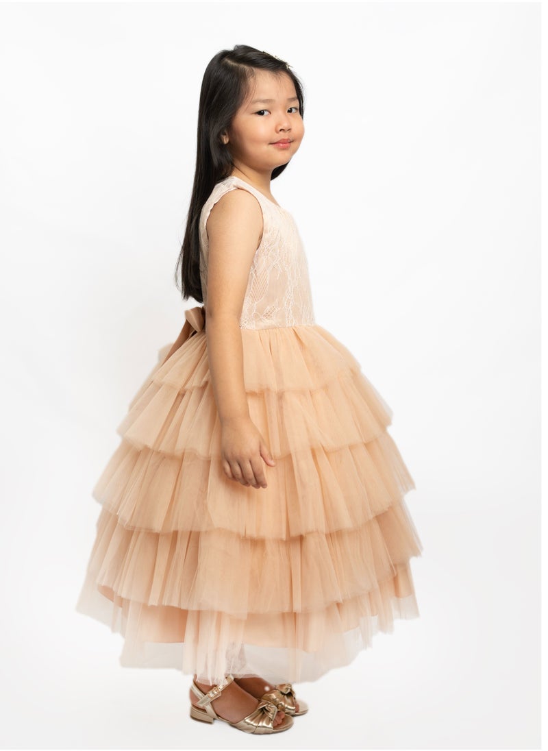 D'Daniela - Ana Maria Light Brown Party Dress - Image 1