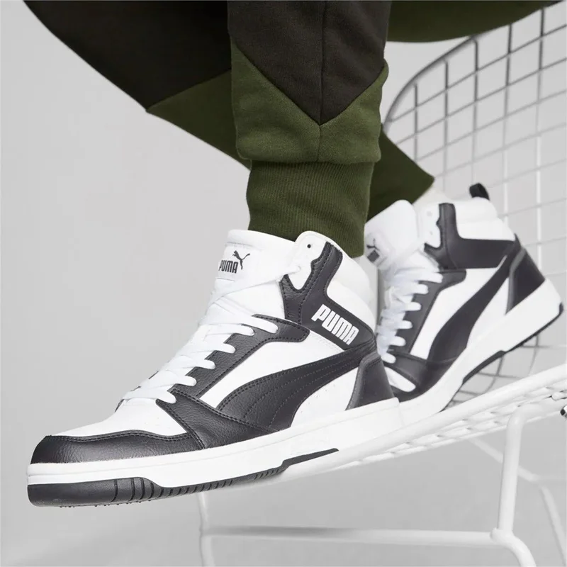 PUMA Rebound V6 Mid Casual High Top Sneakers White Black