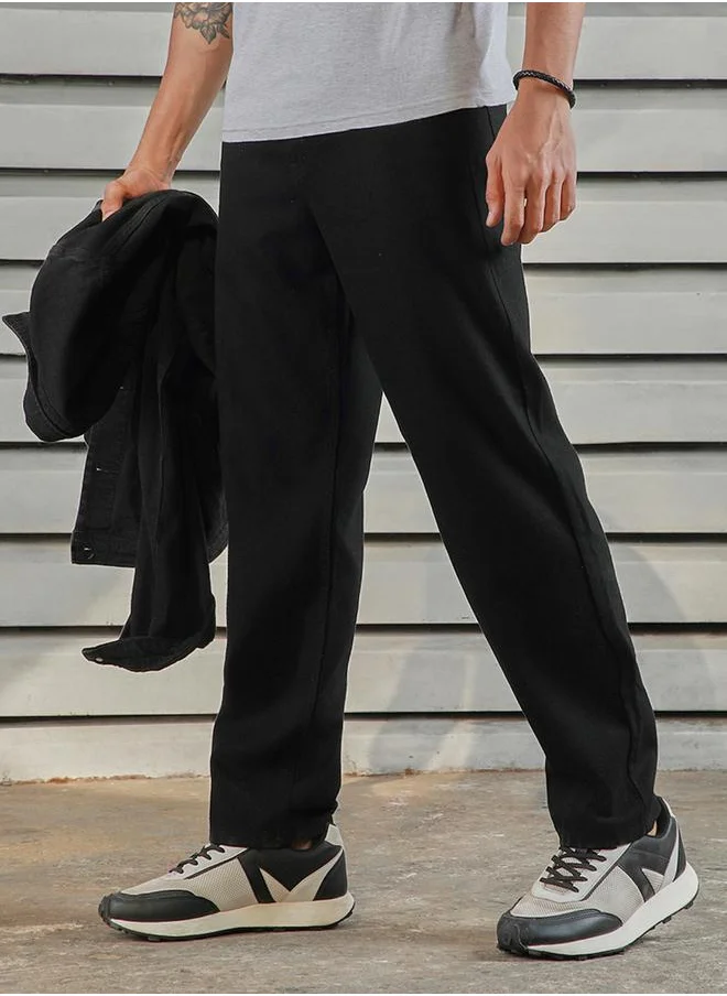 HIGH STAR Mid Rise Plain Regular Fit Jeans by Styli