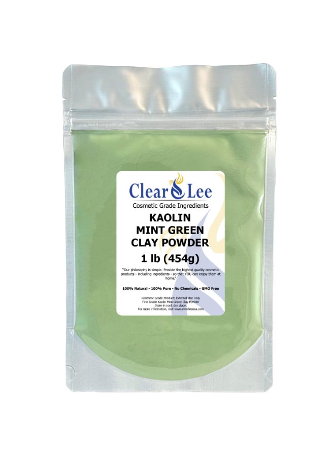 ClearLee Kaolin Mint Green Clay Cosmetic Grade Powder 100 Pure Natural Powder Great For Skin Detox Rejuvenation and More Heal Damaged Skin DIY Clay Face Mask 1 lb - Image 3