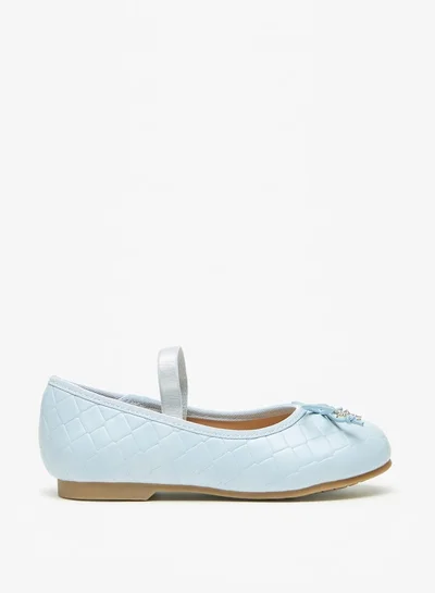 JUNIORS Girls Quilted Round Toe Ballerina Shoes With Star Accent
