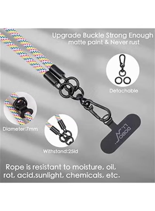 Cell Phone Lanyard, Crossbody Phone Lanyard Adjustable Neck Strap and  Phone Wrist Strap with Phone Tether Patches for Most Smartphones - Image 3