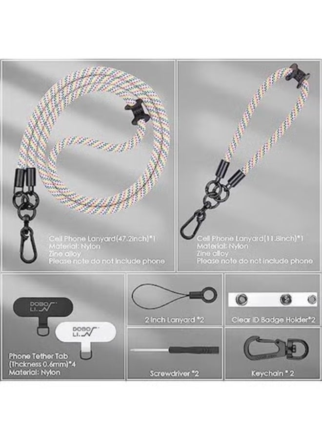 Cell Phone Lanyard, Crossbody Phone Lanyard Adjustable Neck Strap and  Phone Wrist Strap with Phone Tether Patches for Most Smartphones - Image 5