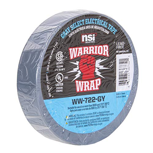 NSi Industries WarriorWrap Select 3/4 in. x 60 ft. 7 mil Vinyl Electrical Tape, Gray (WW-722-GY) - Image 4