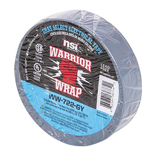 NSi Industries WarriorWrap Select 3/4 in. x 60 ft. 7 mil Vinyl Electrical Tape, Gray (WW-722-GY) - Image 3