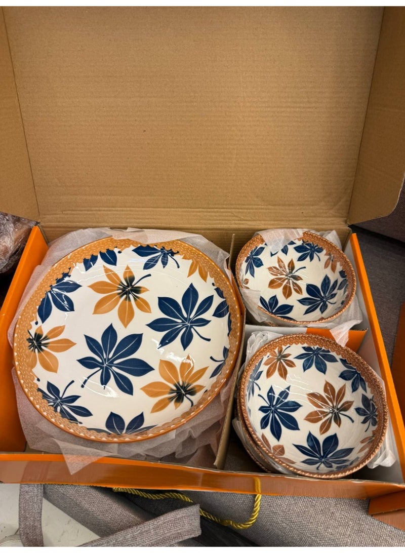 جديد طقم عشاء بورسلين للتقديم و الضيافة و الاستخدام اليومى (٦ اطباق + ٦ بولات )بورسلين حرارى بيدخل فرن + ميكرويف + غسالة اطباق منتج مستورد - Image 5