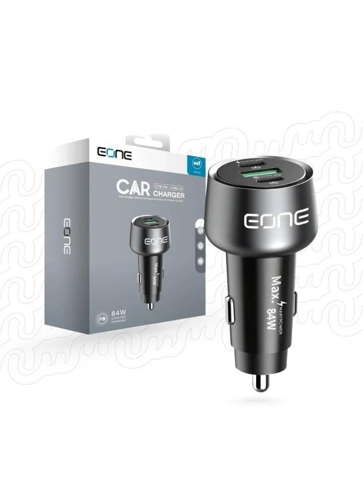 EONE 48W Fast Car Charger - Black - Image 2