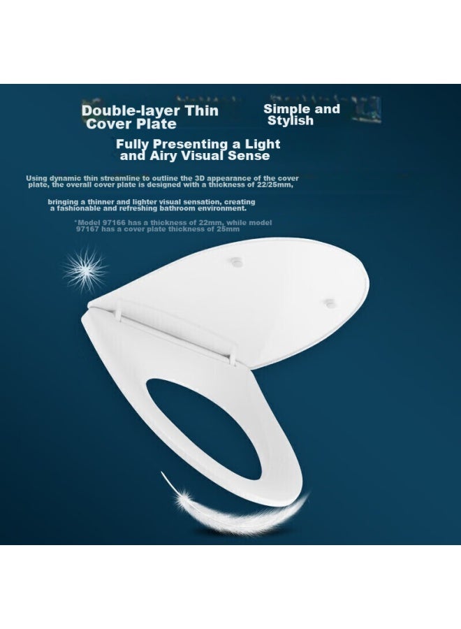 Jomoo Toilet Seat Cover, Universal Slim Standard Toilet Ring, Slow-close Quick-release Cover, Toilet Accessory, V-shaped Model 97166 - Image 4