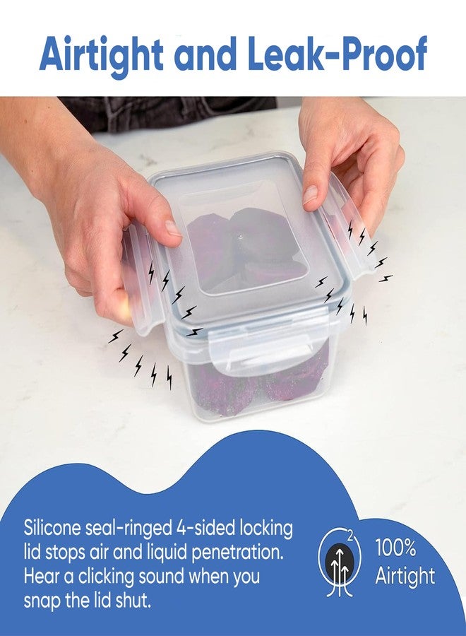 Chef's Path 28 Piece Airtight Food Storage Containers with Easy Snap Lids, 14 Containers and Lids, Stackable Kitchen and Pantry Canisters for Coffee, Meal Prep and Food Storage -Transparent - Image 3