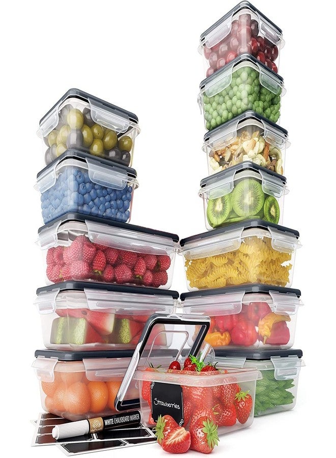 Chef's Path 28 Piece Airtight Food Storage Containers with Easy Snap Lids, 14 Containers and Lids, Stackable Kitchen and Pantry Canisters for Coffee, Meal Prep and Food Storage -Transparent - Image 1