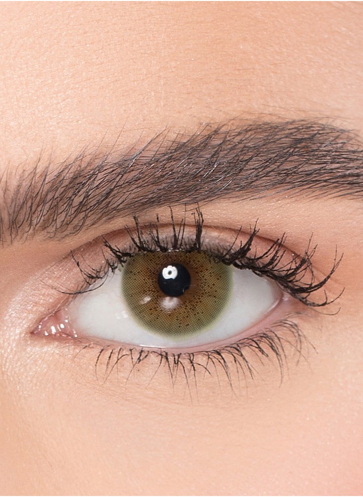 Naturel Natural Brand Contact Lenses - Monthly Lenses - Core Green Color - Pair in Box with Lens Case  - Image 1