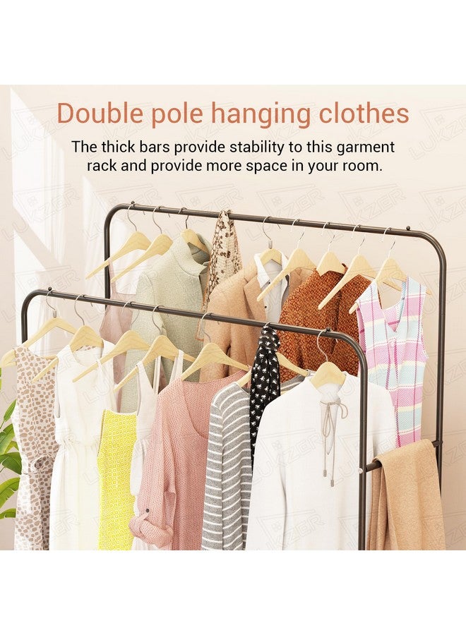 Lukzer Multi-Functional Clothes Stand with 1 Bottom Shelves | Metal Garment Rack for Hanging Clothes, Coats & Hats | Freestanding DIY Storage Organizer for Home & Office (MGS-002, 148x110x55cm, Black) - Image 5