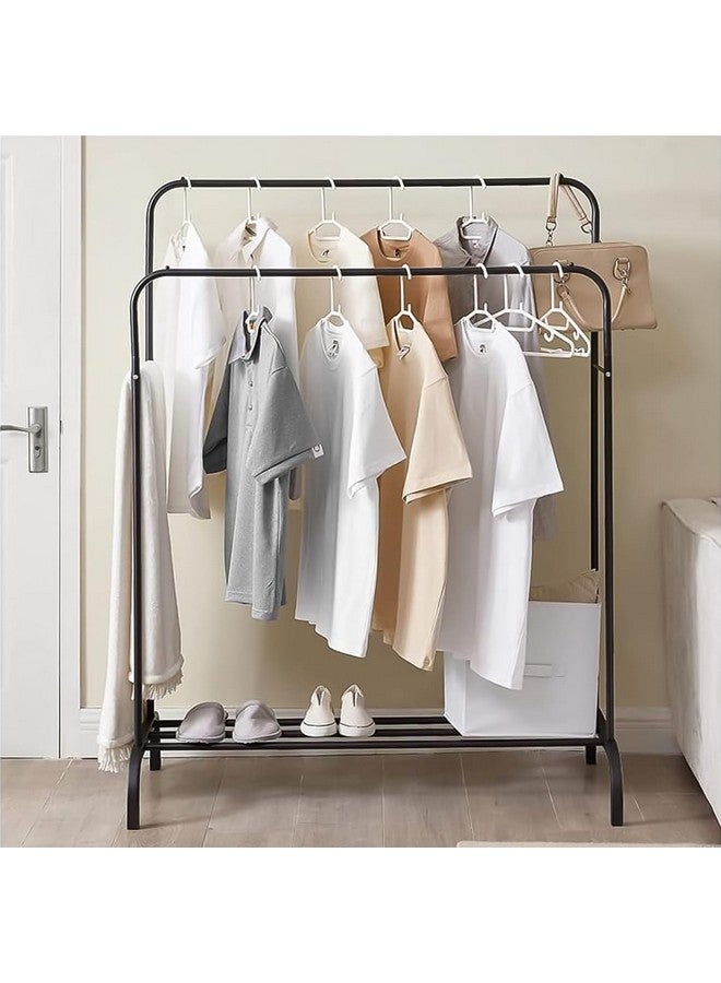 Lukzer Multi-Functional Clothes Stand with 1 Bottom Shelves | Metal Garment Rack for Hanging Clothes, Coats & Hats | Freestanding DIY Storage Organizer for Home & Office (MGS-002, 148x110x55cm, Black) - Image 3