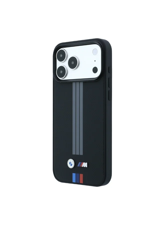 Bmw iPhone 18 Pro Max MagSafe Case with PU Kevlar Finish and Metal Logo, Tire Tracks Stripes Hard Cover for iPhone