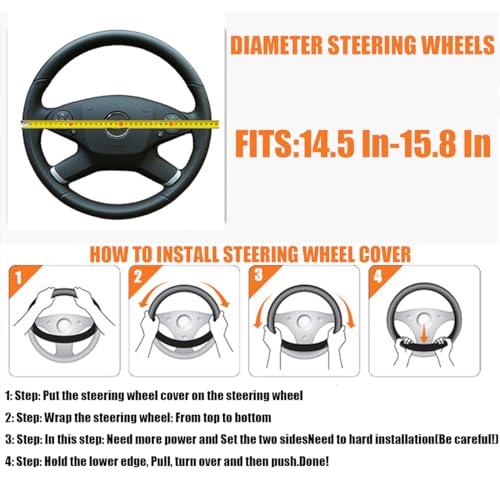 Bittwee Steering Wheel Cover Car Silicone Steering Wheel Protector AntiSlip Soft Odorless Wheel Covers Universal 1415 Inch Steering Wheel Automotive Interior Accessories Beige - Image 3