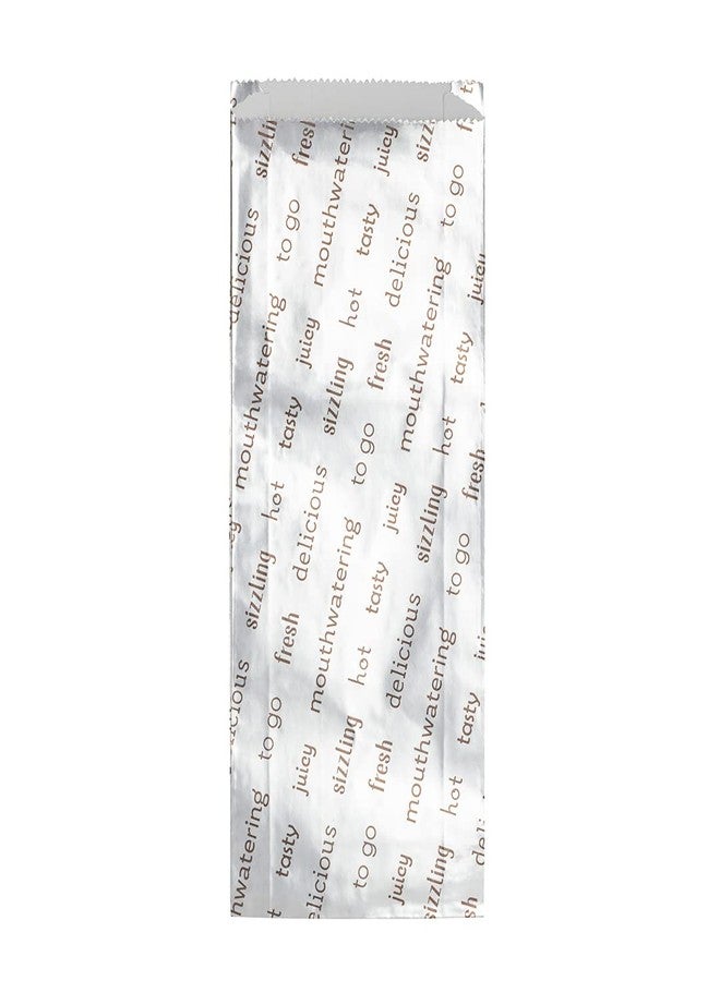 Restaurantware Bag Tek 3.7 x 1.2 x 9.2 Inch Hot Dog Bags 100 Small Hot Dog Wrappers - Greaseproof Freezer-Safe Printed Foil Hot Dog Cart Accessories Heat-Resistant Non-Vented - Image 2