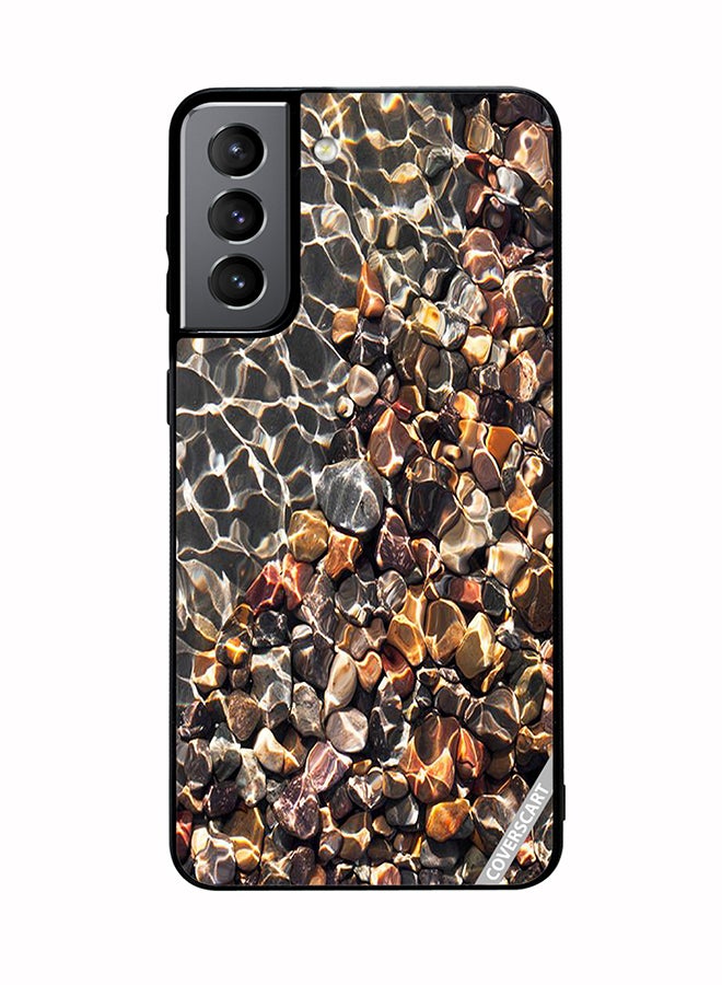 COVERSCART Protective Case Cover For Samsung Galaxy S21 Plus 5G Stone Or Pebble And Water Design Multicolour