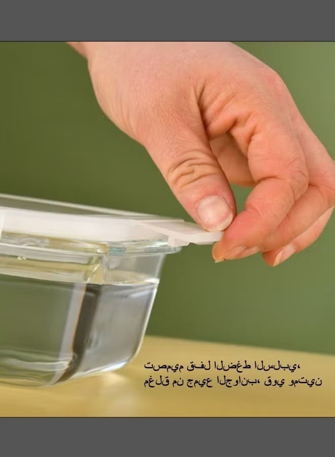 YUFAN 3 Piece Large Capacity Microwave Heating High Borosilicate Food Grade Glass Lunch Boxes Glass Bowls Sealed Crisper Box ,Lunch Boxes Office,Lunch Boxes School,1040ml, 1040ml, 640ml with Insulation Bag - Image 4