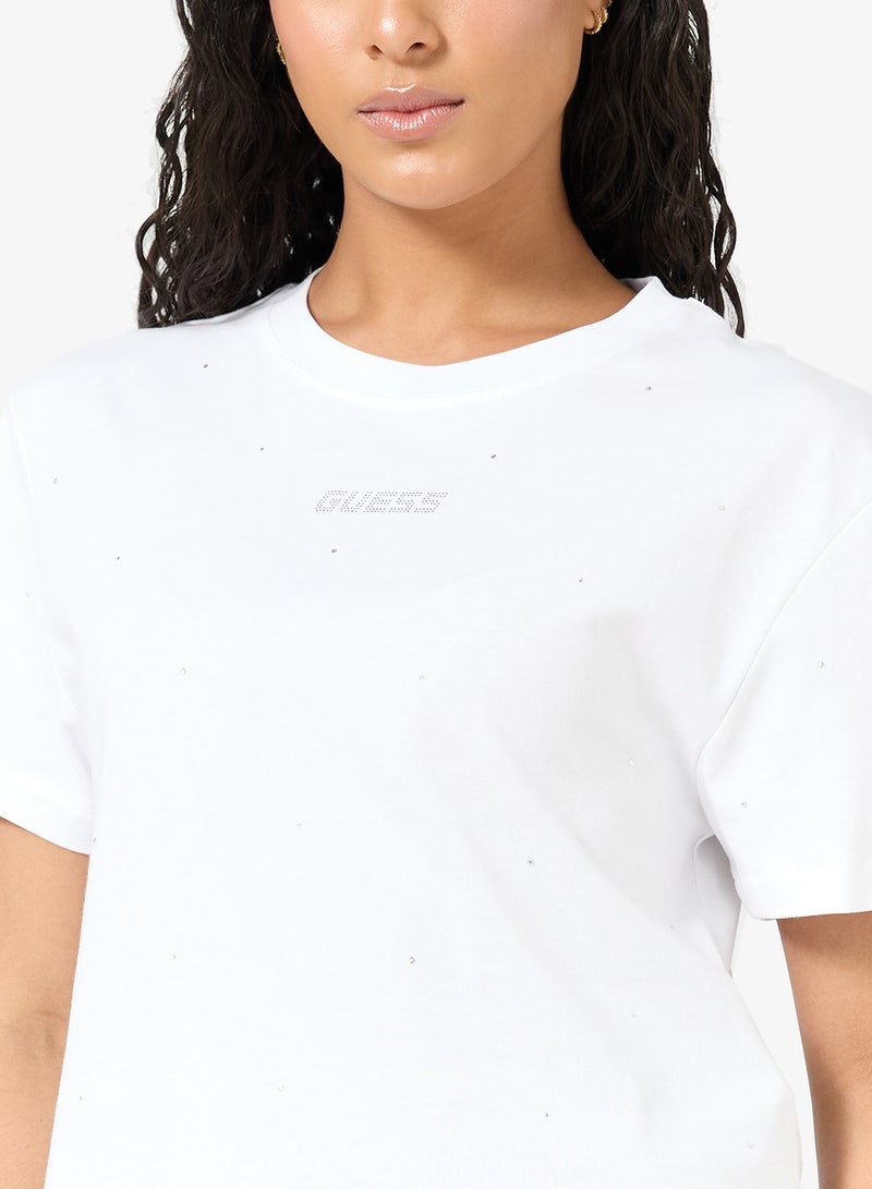 GUESS Primula Rhinestones Boxy T-Shirt - Image 3