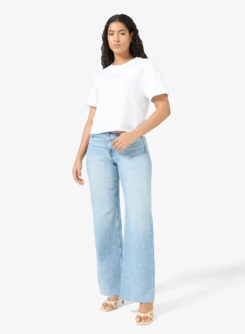 GUESS Primula Rhinestones Boxy T-Shirt