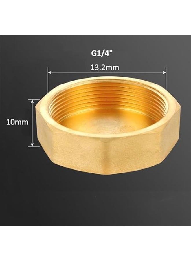 VITION 2 Pack Brass Hex Blanking Caps, Female Threaded Fitting Hose End Seal Cap for Plumbing and Gas Systems (G1/4 inch) - Image 2