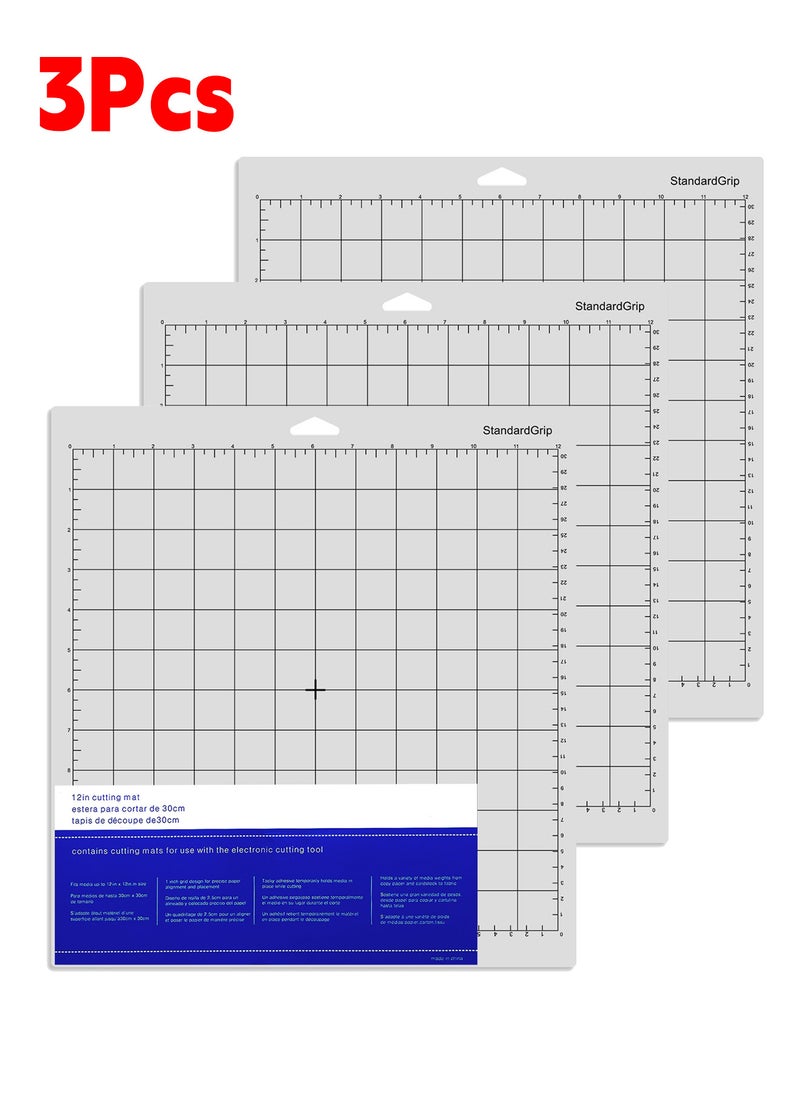 Generic Standard Grip 3 Pack Cutting Mat 12x12inch for Cricut Explore Air 2/Air/One/Maker, Standard Adhesive Sticky Quilting Replacement Accessories for Cricut  - Image 1