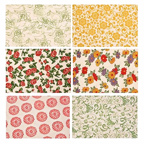 Primst 6PCS Pottery Art DIY Stickers Ceramic Clay Transfer Paper Flower Paper Porcelain Glaze Underglaze Transfers for Pottery Overglaze Enamel Waterslide Decal (Multicolor) - Image 1