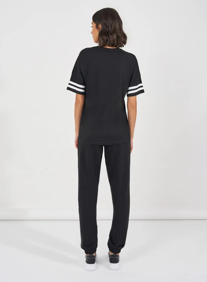 Styli Oversized Dropped Shoulder T-Shirt & Jogger Co-Ords