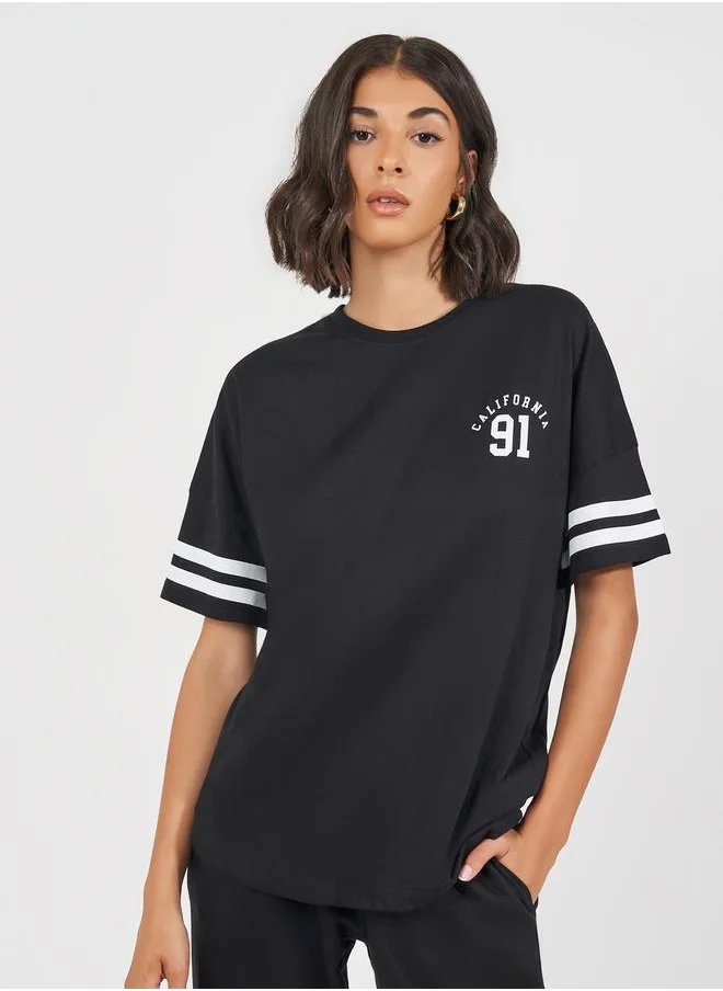 Styli Oversized Dropped Shoulder T-Shirt & Jogger Co-Ords