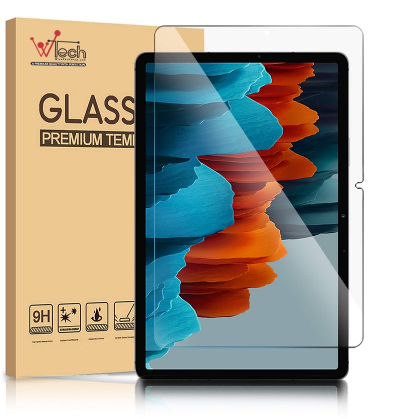 WTech 9H Hardness 0.2mm Thin 2.5D Rounded Edge Anti-Explosion Anti-Fingerprint Scratch Resistance Premium Tempered HD Glass Transparent Screen Protector for Samsung Galaxy Tab S7+ / S7 Plus (1 Pack) - Image 1