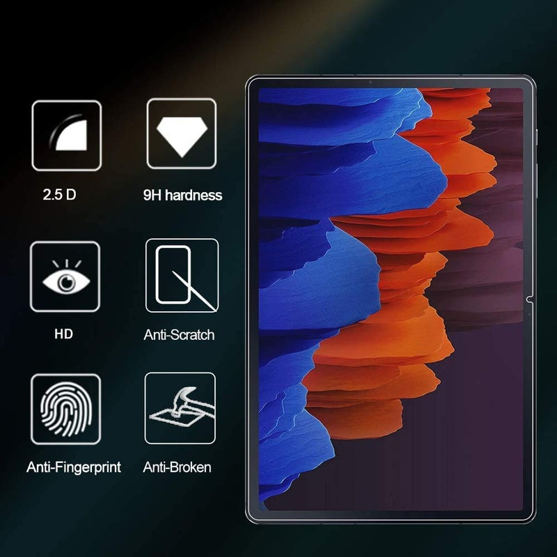 WTech 9H Hardness 0.2mm Thin 2.5D Rounded Edge Anti-Explosion Anti-Fingerprint Scratch Resistance Premium Tempered HD Glass Transparent Screen Protector for Samsung Galaxy Tab S7+ / S7 Plus (1 Pack) - Image 4