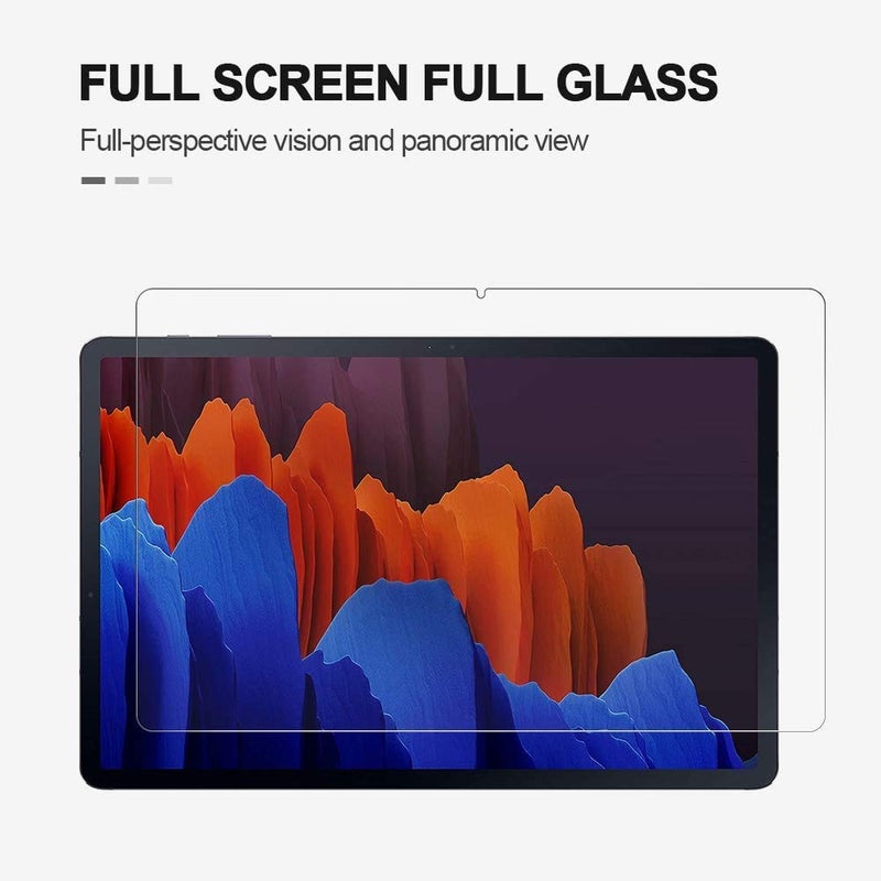 WTech 9H Hardness 0.2mm Thin 2.5D Rounded Edge Anti-Explosion Anti-Fingerprint Scratch Resistance Premium Tempered HD Glass Transparent Screen Protector for Samsung Galaxy Tab S7+ / S7 Plus (1 Pack) - Image 2