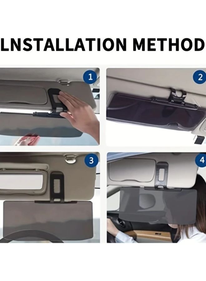 Black Universal Polarized Car Sun Visor Anti Glare Extender Easy Installation UV Light Blocking - Image 5
