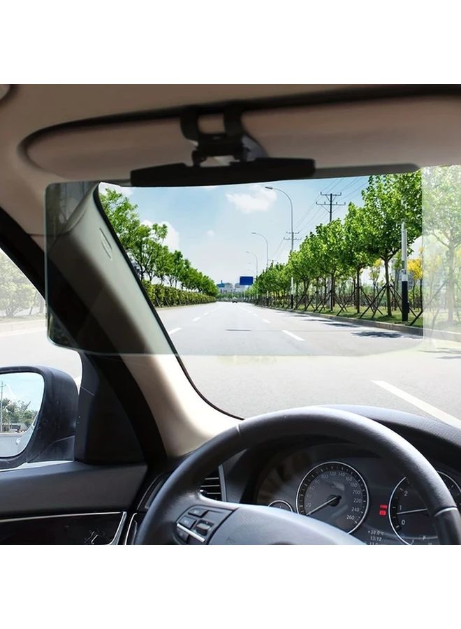 Black Universal Polarized Car Sun Visor Anti Glare Extender Easy Installation UV Light Blocking - Image 1