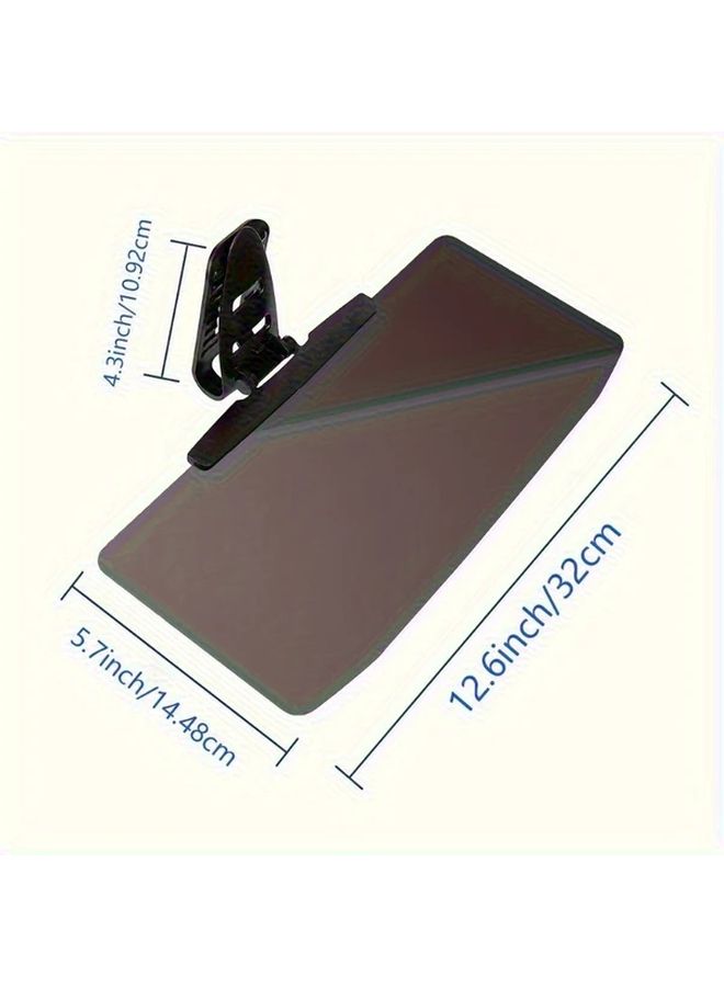 Black Universal Polarized Car Sun Visor Anti Glare Extender Easy Installation UV Light Blocking - Image 2