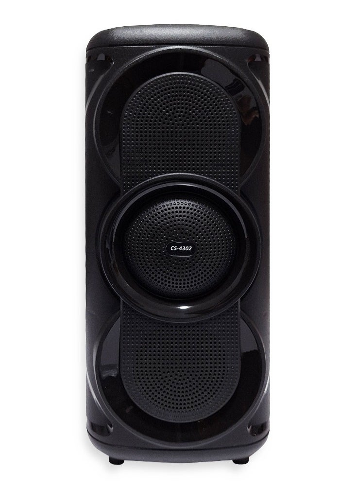 Generic - Three 4" portable charging speakers With fixed carry handle , RGB lighting effects , mic input , Model CS-4302 , USB input , TF card input - Image 1