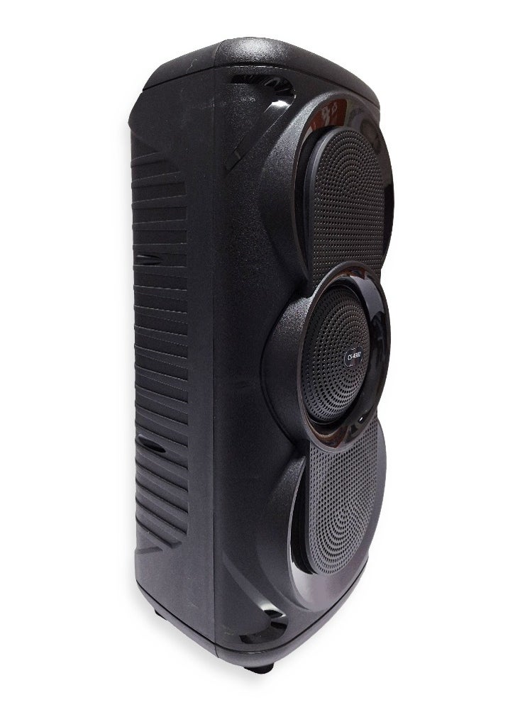 Generic - Three 4" portable charging speakers With fixed carry handle , RGB lighting effects , mic input , Model CS-4302 , USB input , TF card input - Image 1