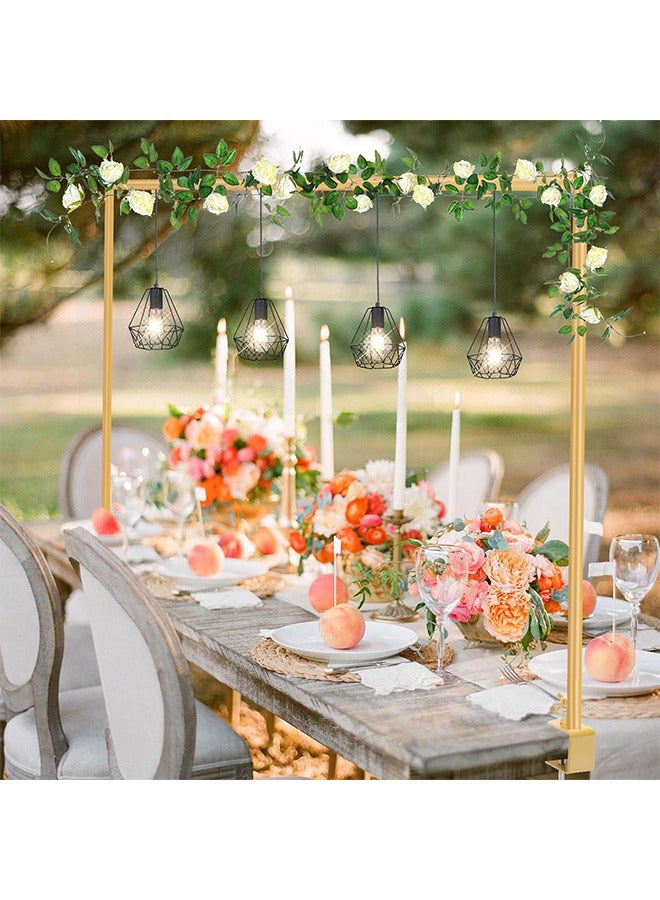 Over The Table Rod Stand with Clamps Adjustable 46-100'' Length 29-55 Height Gold Table Balloon Arch Stand, Metal Decorating Rod Hanging - Image 1