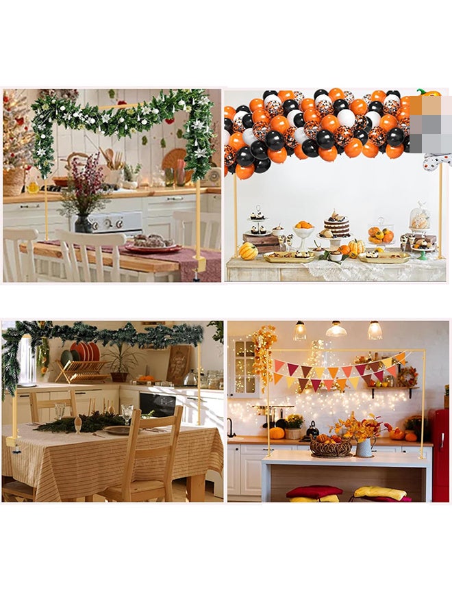 Over The Table Rod Stand with Clamps Adjustable 46-100'' Length 29-55 Height Gold Table Balloon Arch Stand, Metal Decorating Rod Hanging - Image 5