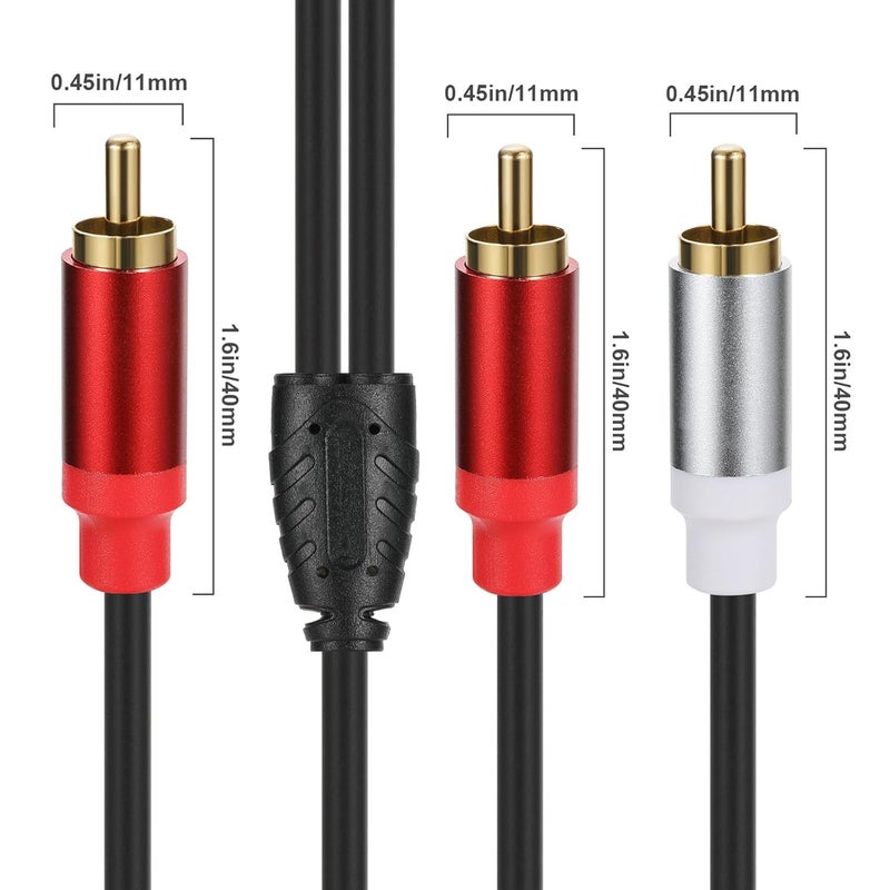لوكيكي كابل RCA ذكر إلى 2 RCA ذكر بطول 0.3 متر، مطلي بالذهب، محول Y من RCA إلى 2 RCA للصوت، مناسب للأجهزة اللوحية، مشغلات MP3، أنظمة ستيريو HiFi، مكبرات الصوت (ذكر إلى ذكر) - Image 5