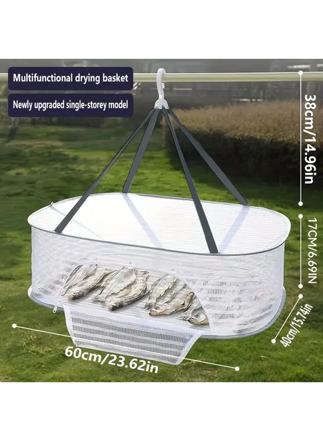 Foldable Wall Mounted Drying Rack 3 Layer 15 75 23 62 Inch Grey Mesh Storage Basket - Image 4